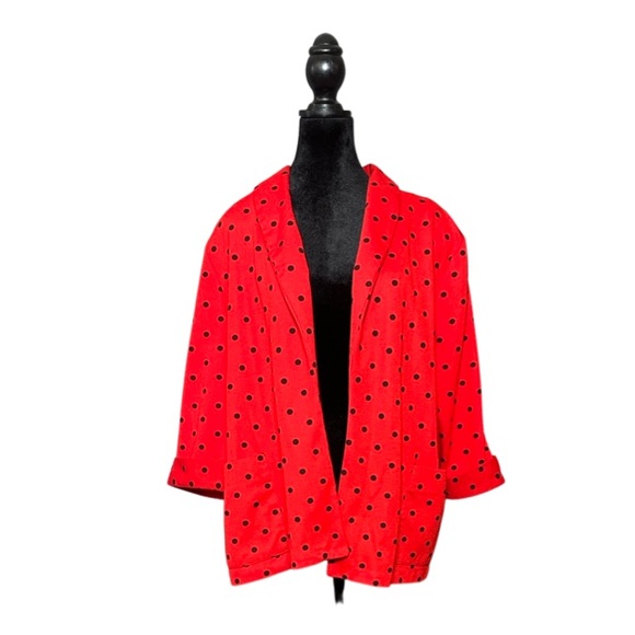 Sweaters - Vintage 80s Sue Sherry Union Polka Dot Cardigan